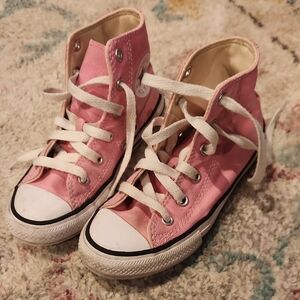 Pink High Top Converse Girls 12.5 Shoes